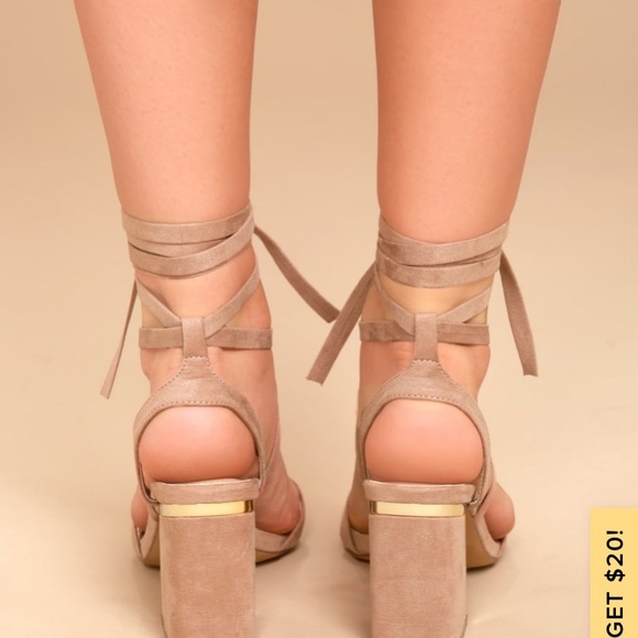 Lulus mauve lace up heels - Picture 4 of 6